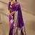 Purple silk blend woven design saree with blouse
