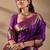 Purple silk blend woven design saree with blouse