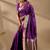 Purple silk blend woven design saree with blouse