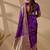 Purple silk blend woven design saree with blouse
