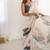 off white heavy chiffon mirror work saree