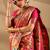 Orange silk blend woven design saree with blouse