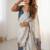 off white heavy chiffon mirror work saree