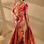 Orange silk blend woven design saree with blouse