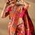 Orange silk blend woven design saree with blouse
