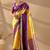 Yellow silk blend woven design saree with blouse