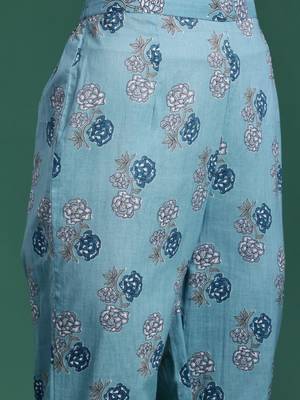 Floral Printed Regular Pure Cotton Kurta with Trousers 3