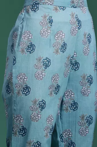 Floral Printed Regular Pure Cotton Kurta with Trousers