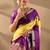 Yellow silk blend woven design saree with blouse