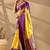 Yellow silk blend woven design saree with blouse