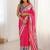 red heavy chiffon mirror work saree