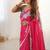 red heavy chiffon mirror work saree