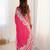 red heavy chiffon mirror work saree