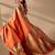Orange silk blend woven design saree with blouse