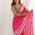 red heavy chiffon mirror work saree