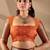 Orange silk blend woven design saree with blouse