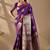 Purple silk blend woven design saree with blouse