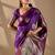 Purple silk blend woven design saree with blouse