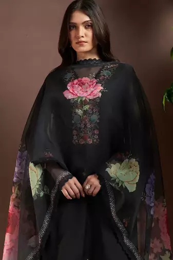 Women Floral Embroidered Regular Thread Work Kurta with Trousers & With Dupatta