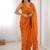 orange heavy smooth sitara mirror work satin saree