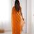 orange heavy smooth sitara mirror work satin saree