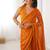 orange heavy smooth sitara mirror work satin saree