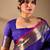 Dark Blue silk blend woven design saree with blouse