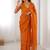 orange heavy smooth sitara mirror work satin saree