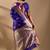 Dark Blue silk blend woven design saree with blouse
