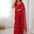 red heavy smooth sitara mirror work satin saree