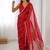 red heavy smooth sitara mirror work satin saree