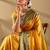 Yellow silk blend woven design saree with blouse