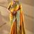 Yellow silk blend woven design saree with blouse