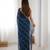navy blue heavy smooth sitara mirror work satin saree
