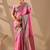 Pink silk blend woven design saree with blouse
