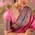 Pink silk blend woven design saree with blouse