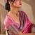 Pink silk blend woven design saree with blouse