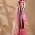 Pink silk blend woven design saree with blouse