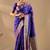 Purple silk blend woven design saree with blouse