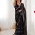black heavy smooth sitara mirror work satin saree