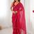 maroon heavy smooth sitara mirror work satin saree