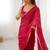 maroon heavy smooth sitara mirror work satin saree