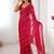 maroon heavy smooth sitara mirror work satin saree