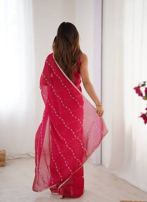 maroon heavy smooth sitara mirror work satin saree 5