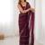 wine heavy smooth sitara mirror work satin saree