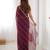 wine heavy smooth sitara mirror work satin saree
