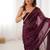 wine heavy smooth sitara mirror work satin saree