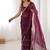 wine heavy smooth sitara mirror work satin saree