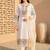 Women Floral Embroidered Regular Thread Work Liva Kurta with Trousers & With Dupatta