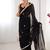black heavy smooth sitara mirror work satin saree